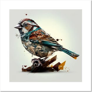 Sparrow Bird Design Posters and Art